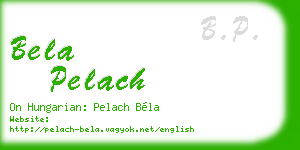 bela pelach business card